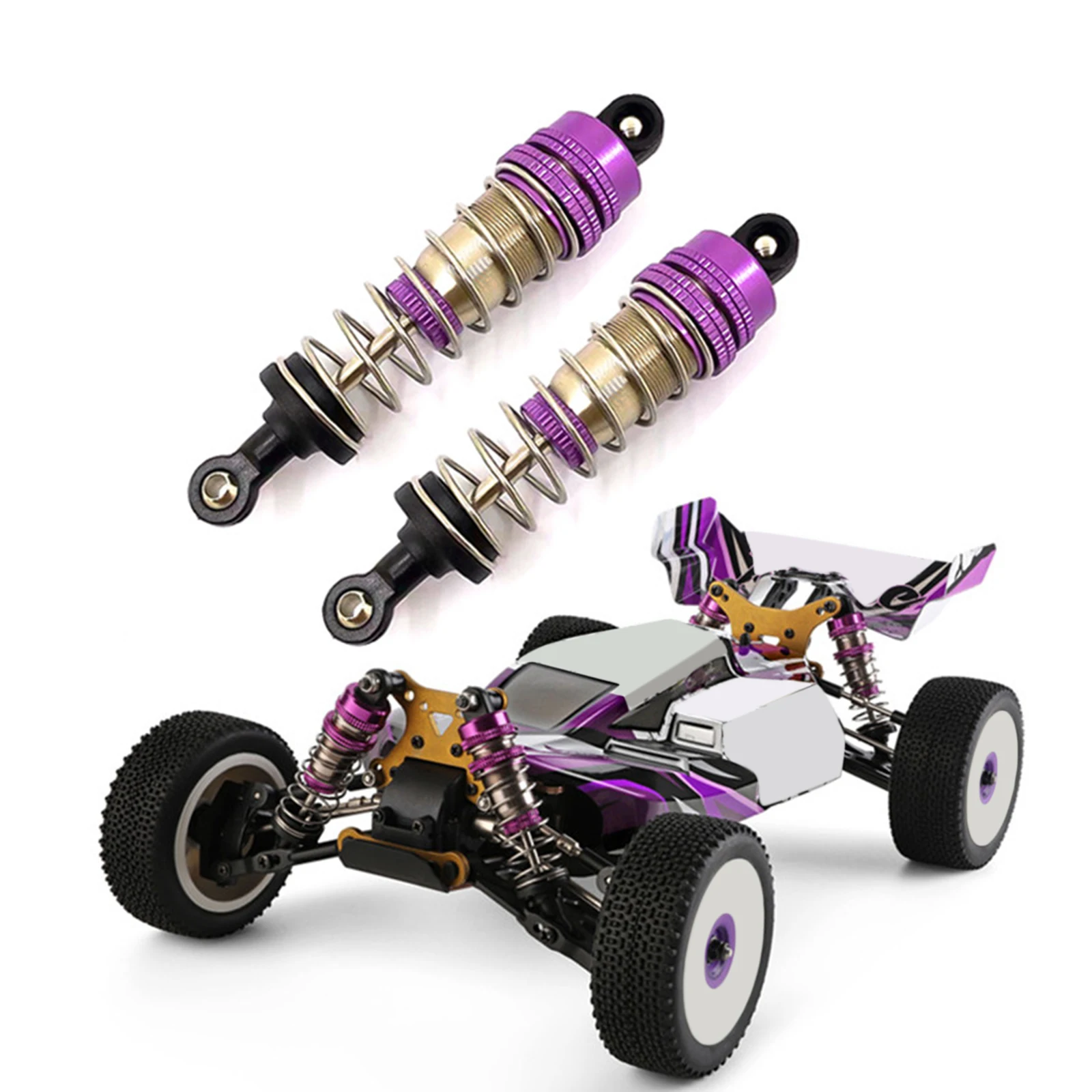 

2Pcs RC Car Aluminum Shock Absorber Damper Spring for WLTOYS 124019 144001 1:12 1:14 RC Car Crawler Parts