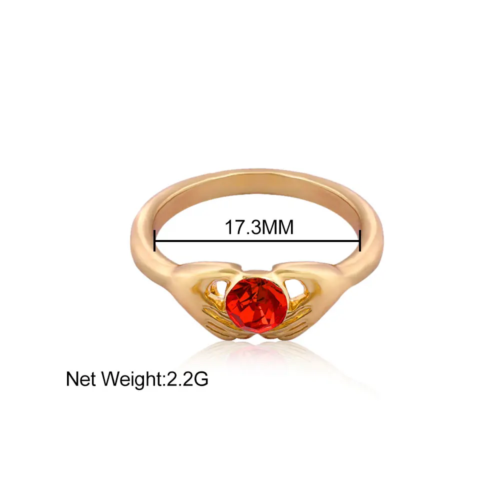 

Flatfoosie Trendy New Gold Color Love Hug Hand Rings For Women Creative Bling Round Rhinestone Couple Rings 2021 Party Jewelry