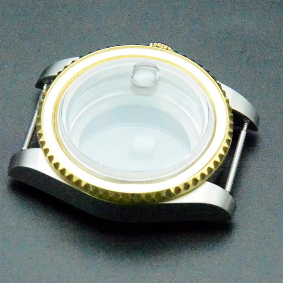

Watch Case For NH35A/NH36A Movement 40mm Men's Diver Watch's Accessories Golden Case