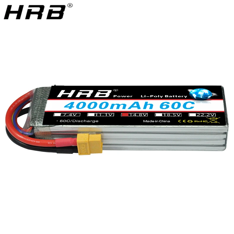 HRB 14,8 V 4000mah Lipo батарея 4S XT60 Deans T XT90 EC5 TRX 60C для Team Energy 1/8 1/10 Автомобили Самолеты Грузовик Лодка RC запчасти AKKU