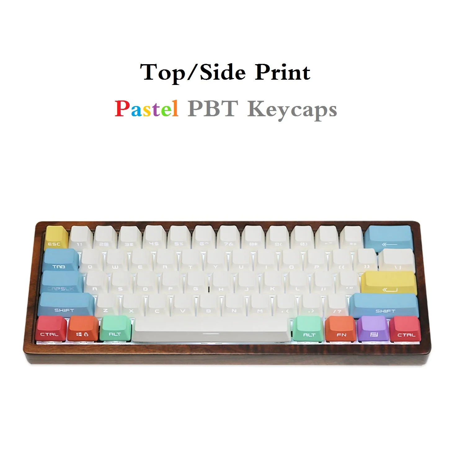 1 Set Pastel Chalk Keycaps Side/Top Print 87 104 Key Standard ANSI Custom PBT OEM Profile For Backlit Mechanical Keyboard For PC