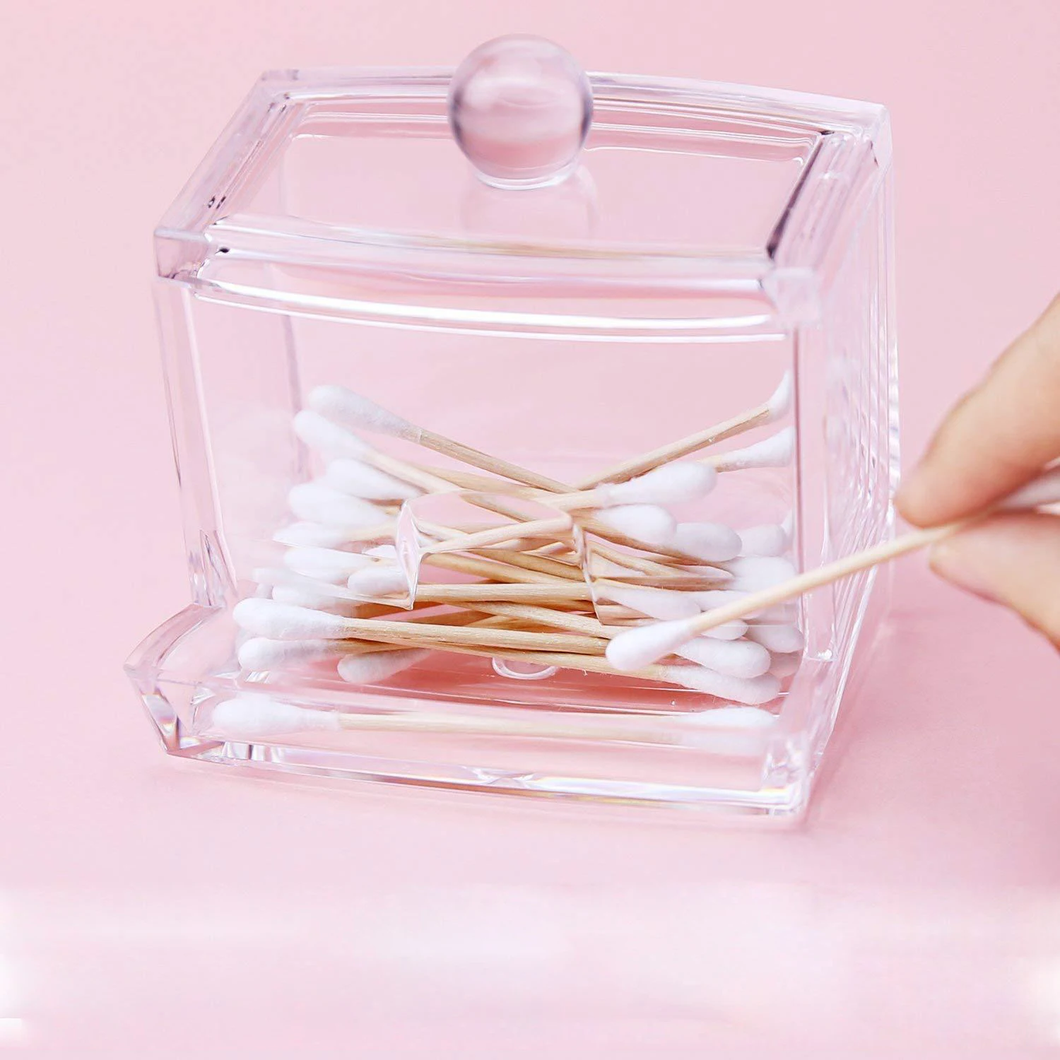 Desktop Cosmetic Cotton Swab Storage Box Home Daily Necessities Dressing Table Transparent Plastic Toothpick | Дом и сад