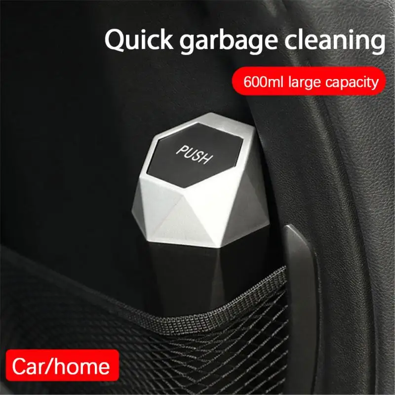 Mini Car Trash Can With Lid Dustbin Diamond Design Leakproof Vehicle Bin Garbage For Automotive Home | Автомобили и мотоциклы