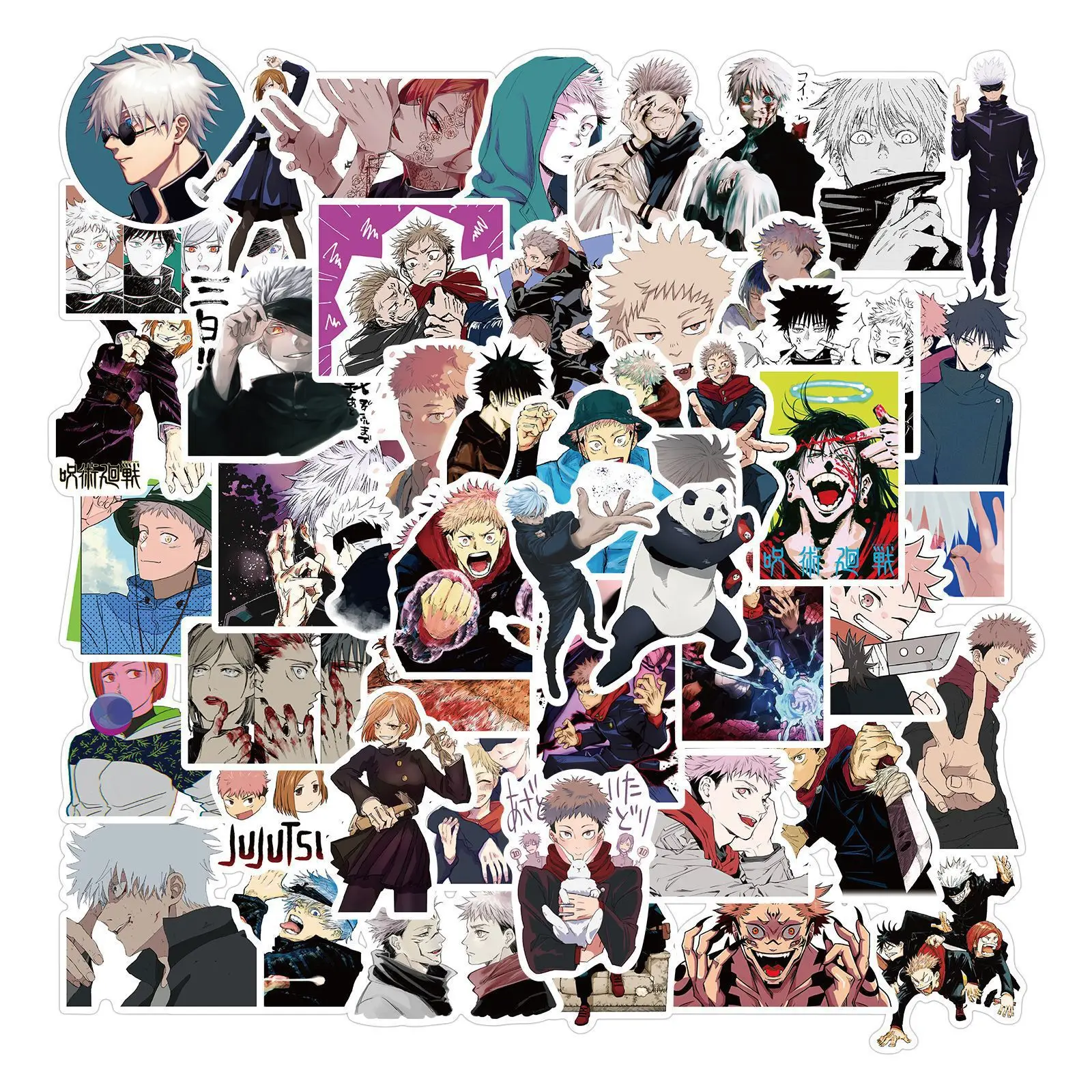 

50pcs/set Anime Jujutsu kaisen Stickers Japan Cartoon waterproof Stickers for DIY Notebook Car