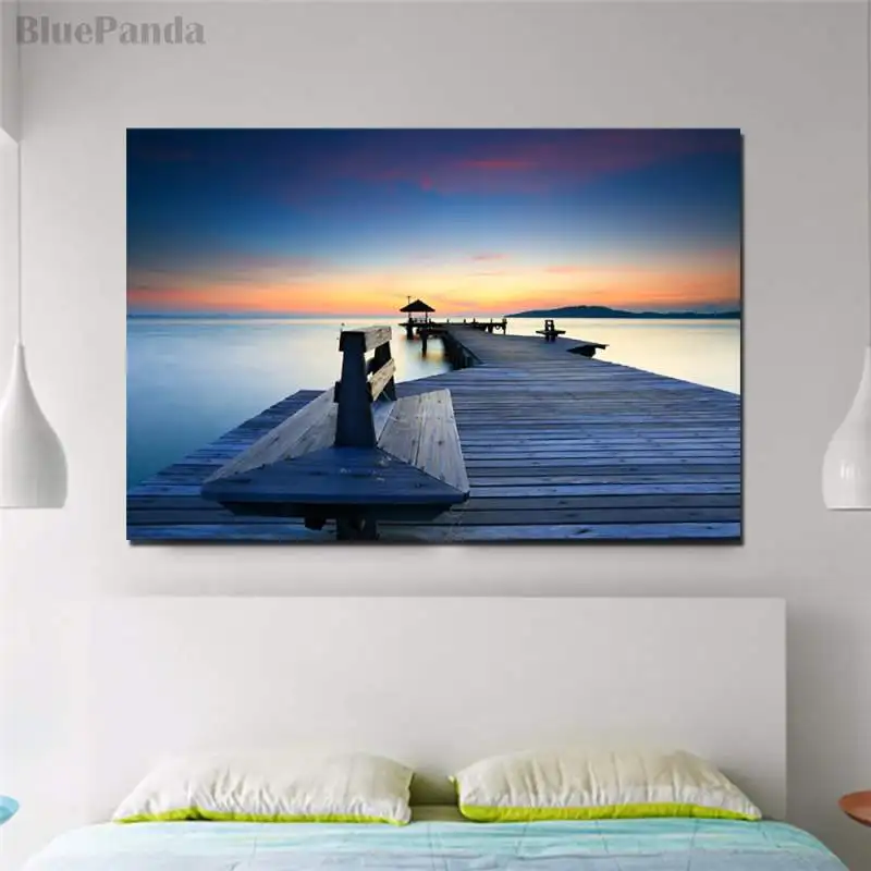 Красивые побережьи цветные обои Dockside картины в скандинавском стиле настенная
