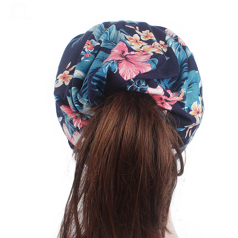 

2021 Women's Autumn/winter Cotton Turban Hat Dual-use Hedging Knitted Woolen Cap Ear Protection Warm Pullover Cap