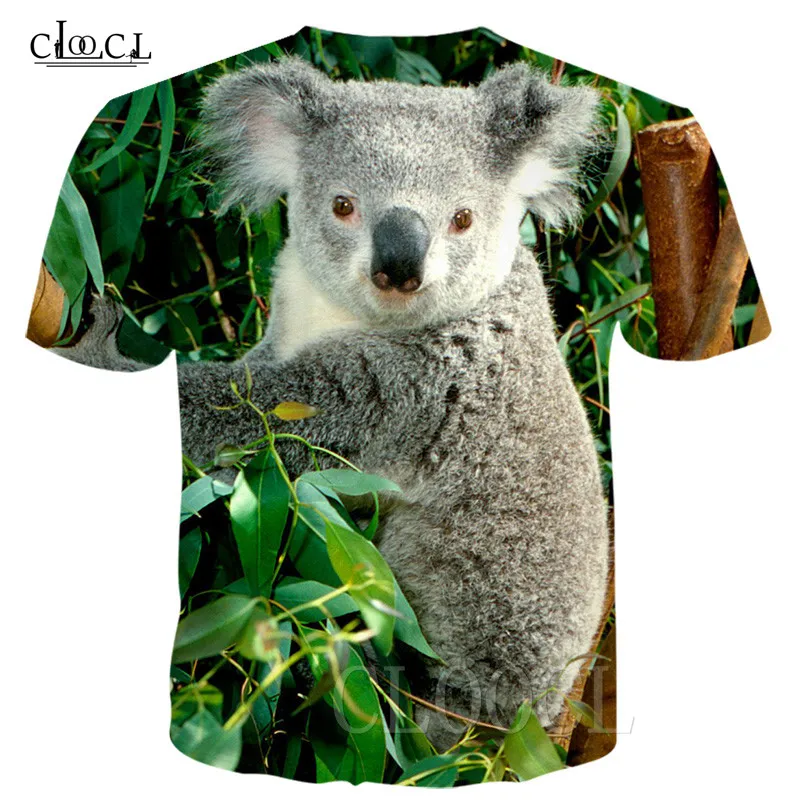 Летняя мужская футболка с 3D принтом Wild Koala новая диким животным Harajuku большого