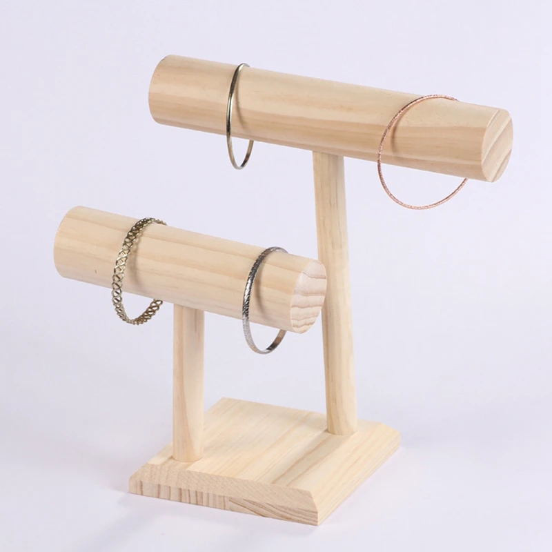 New 2-Tier Wooden T-Bar Jewelry Bracelet Watch Bangle Necklace Display Holder Stand Organizer Decoupage | Дом и сад