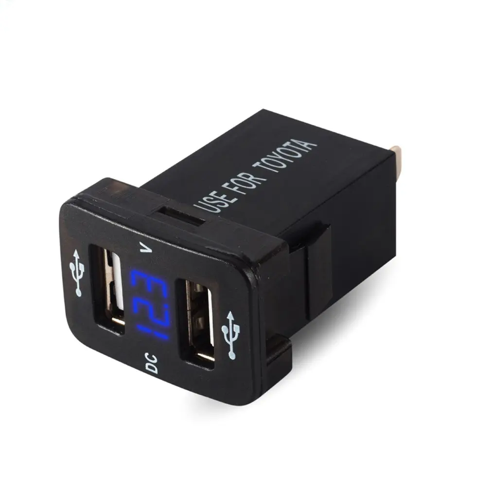 

New Dual USB Car Socket Charger 12-24V Voltmeter LED USB Car Accessories Power Adapter For Toyota Quick Charge For Mobile Phone