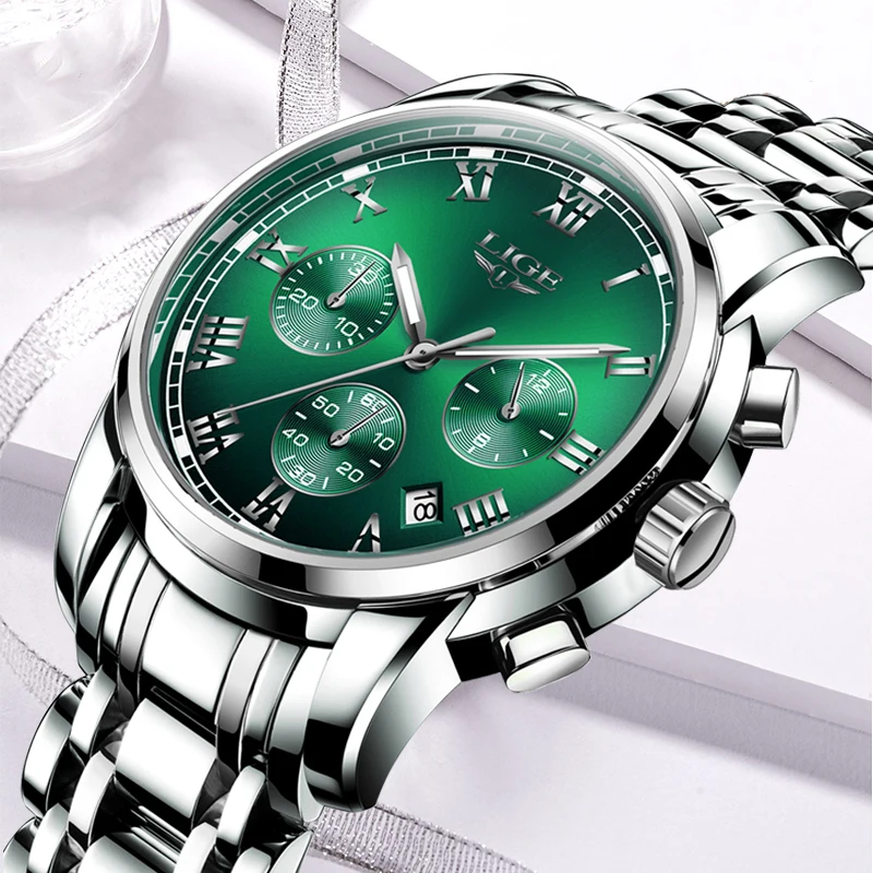 

LIGE 2021 Top Brand Fashion Women Watches Ladies luxury Waterproof Quartz Clocks Watch Women Stainless Steel Date Gift Clock