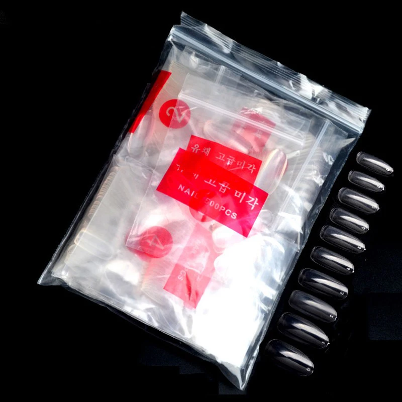 500 шт. Розовые Овальные накладные акриловые Типсы для ногтей УФ-гель полное