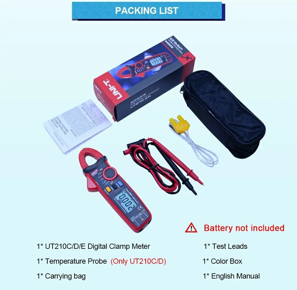 UNI-T Мини цифровой клещи; UT210D/UT210E AC DC Вольт Ампер Ом метр; True RMS мультиметр+ USB напряжение и ток монитор