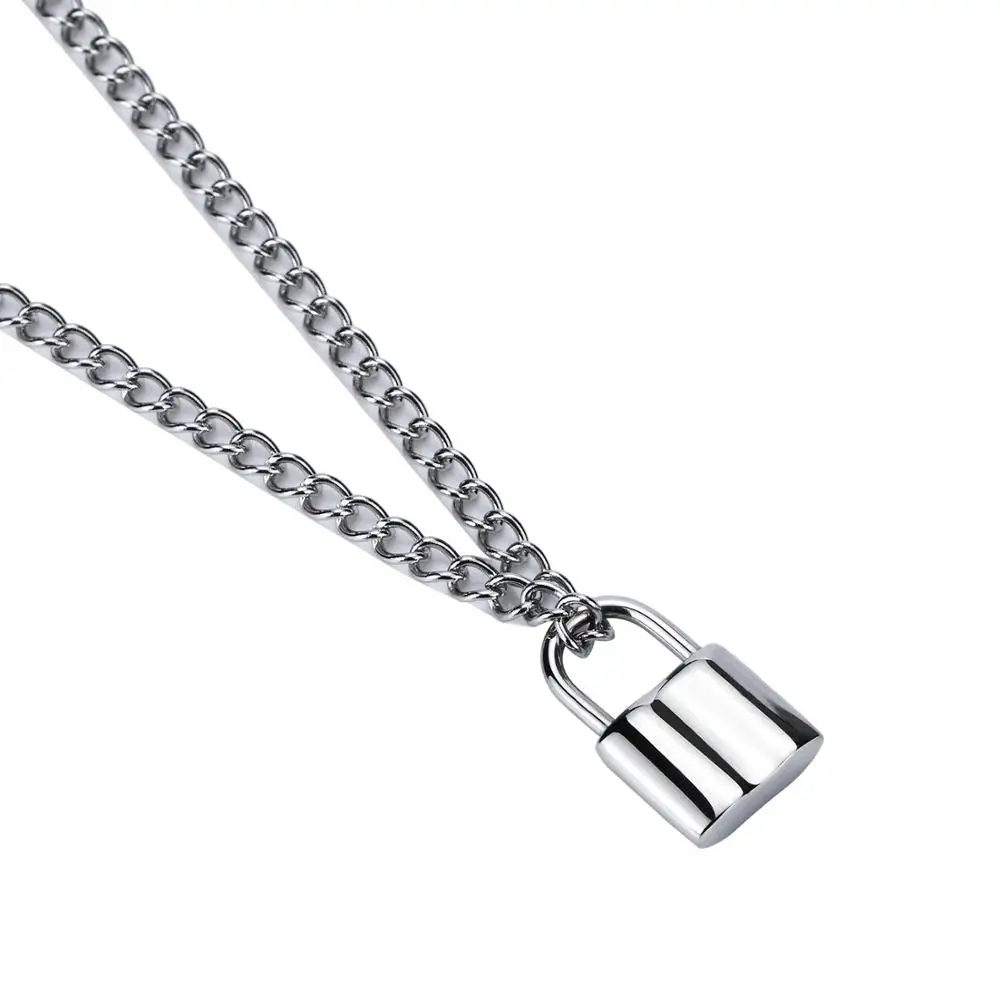 Новая мода высокое качество титана стали хип хоп небольшой замок ожерелье кулон