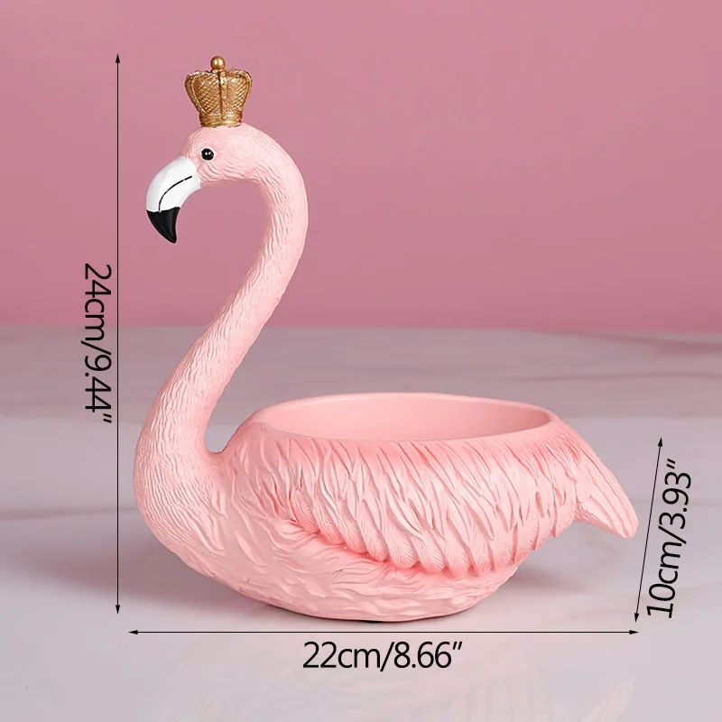 

Strongwell Nordic Flamingo Miniature Model Home Decoration Accessories Resin Storage Ornaments Sundries Holders Candy Container