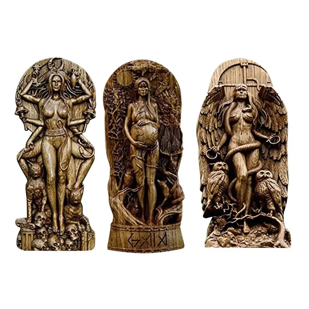 

God Altar Sculptures Female Wisdom Sculpture Indoor Dining Table Wall Decor Home Landscape Decor Statues Of Gaia/Hecate/Lilith