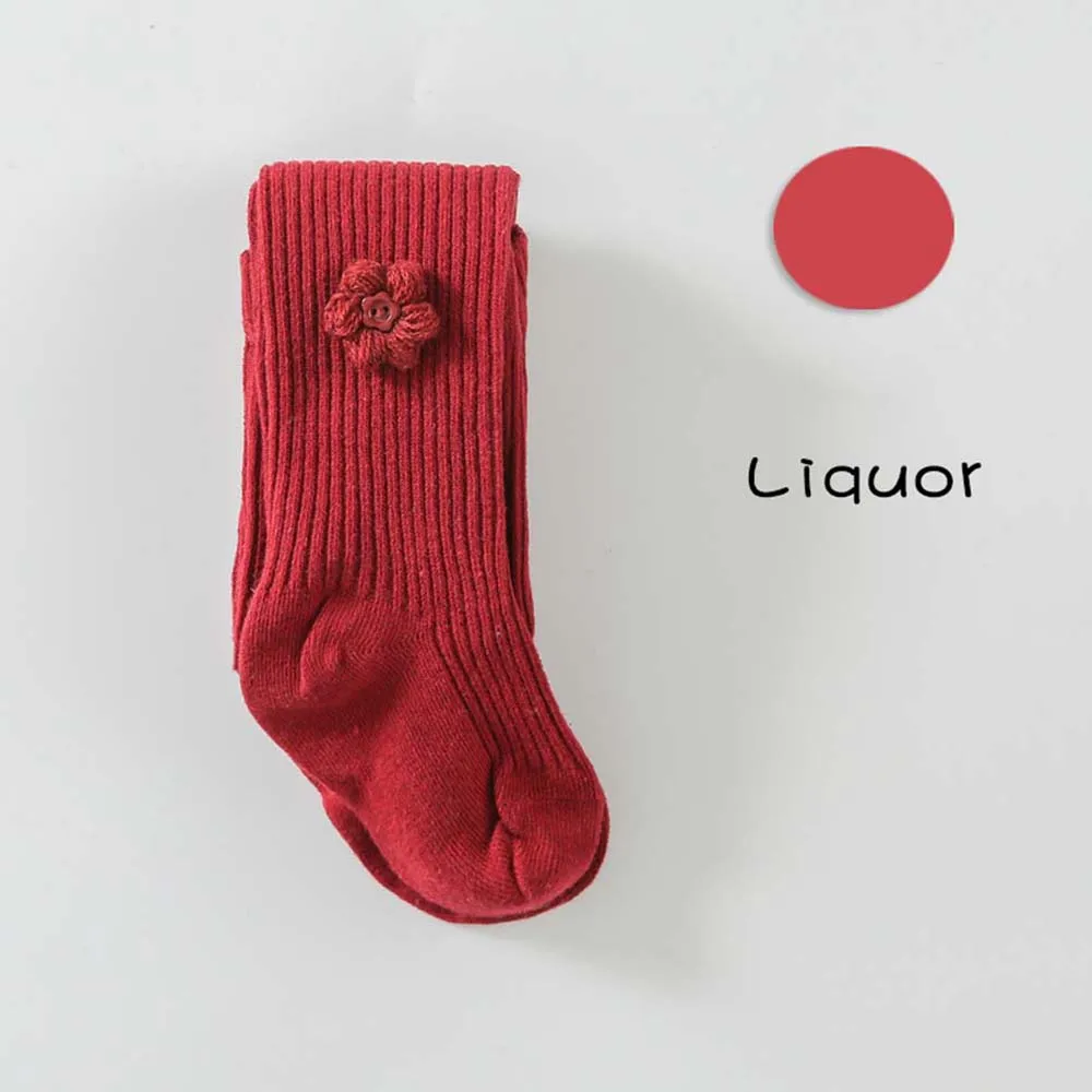 red M Мягкие хлопковые колготки для детей; сезон весна-осень-зима; колготки с цветами; хлопковые колготки для маленьких девочек; детские вязаные колготки; collant - Цвет: red M