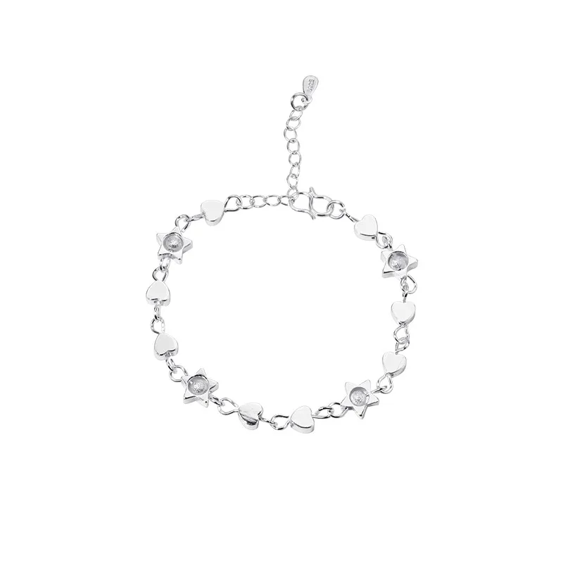 

925 Sterling Silver Creative New Accessories Love Stars Mix And Match Bracelet Fashion Jewelry For Women