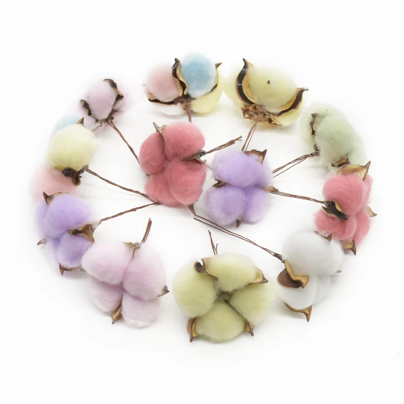

100PCS Cotton Artificial Plants Home Decoration Accessories DIY Indoor Furnishings Wedding Holiday Supplies Natural Dried Flower