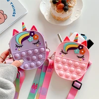 cartoon cute unicorn soft silicone card package phone case oblique cross bag wallet cover gifts for kid cable portable boxe girl