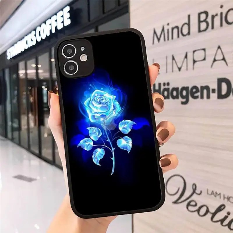 

beautiful black white Rose flower Phone Case matte transparent For iphone 7 8 11 12 plus mini x xs xr pro max cover