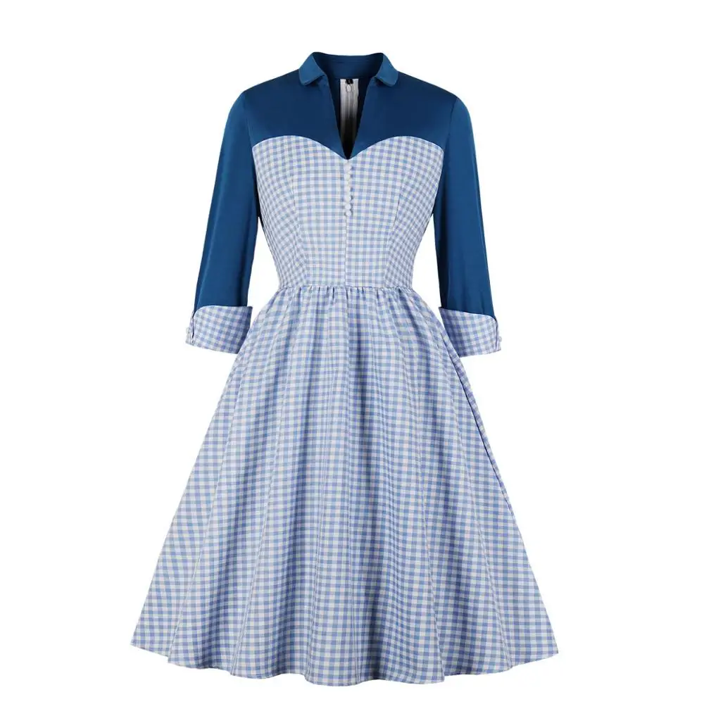

MIXINNI Hot Style New Plaid Slim Dress Women's Dresses 2070