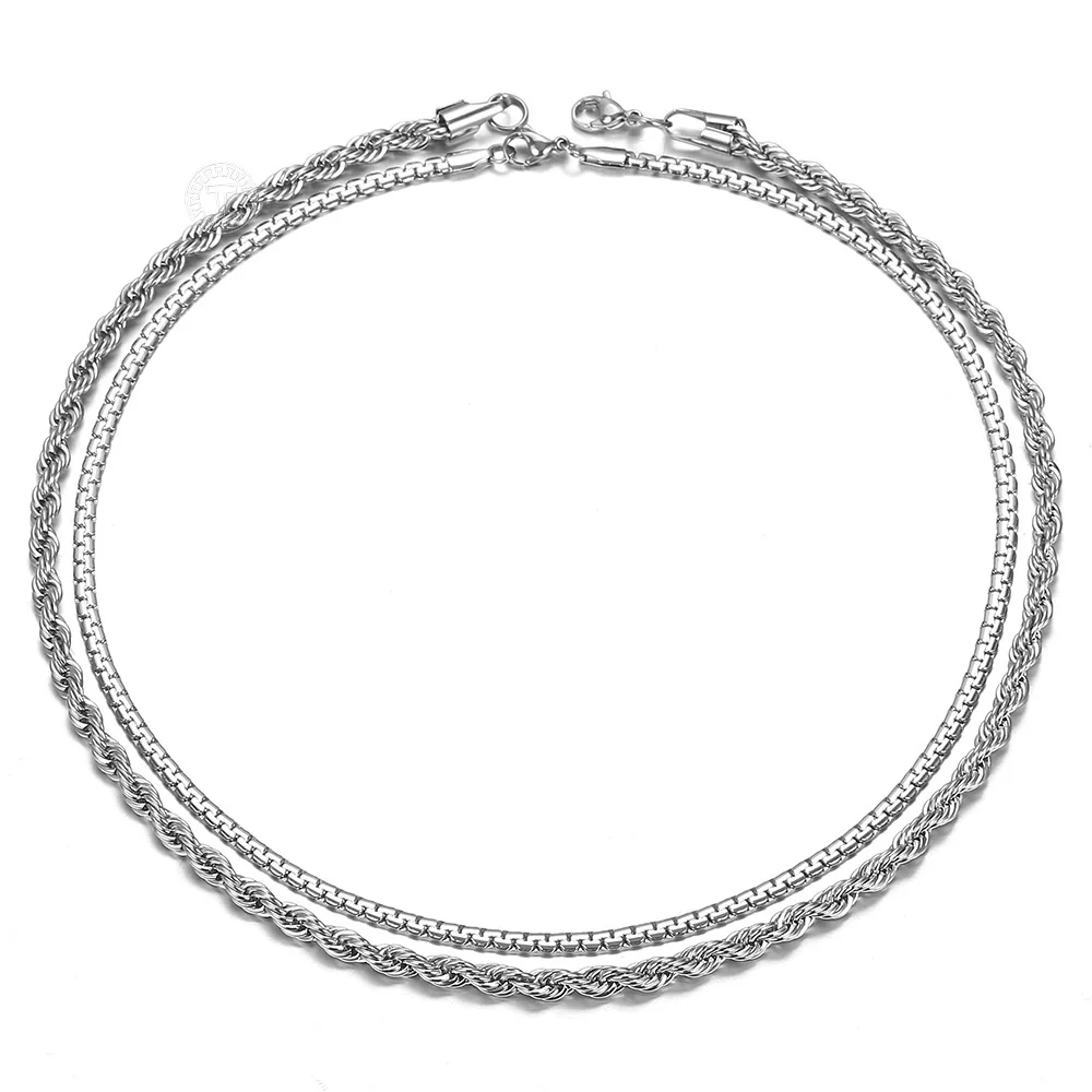 Комплект женских ожерелий и цепочек из нержавеющей стали 5 мм