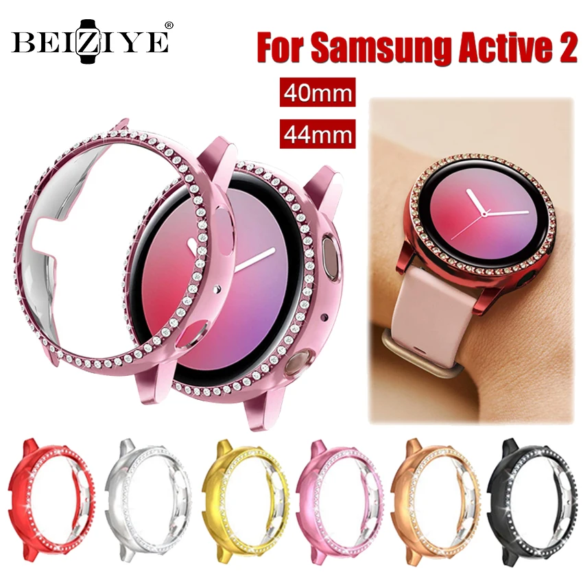 

Чехол для Active 2, Алмазный чехол из поликарбоната для Samsung Galaxy Watch active 2 40 мм 44 мм, защита экрана, Бампер для Samsung Active 2