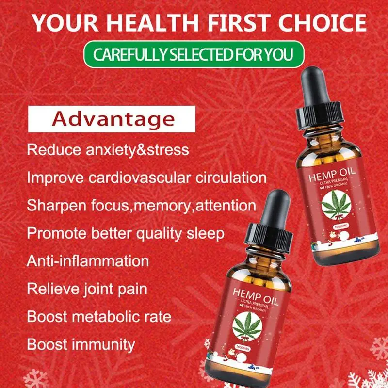 

1Pcs Organic Hemp Oil 100% Natural Sleep Aid Anti Stress Hemp Extract Drops For Pain Anxiety & Stress Relief 3000mg Contains Cbd