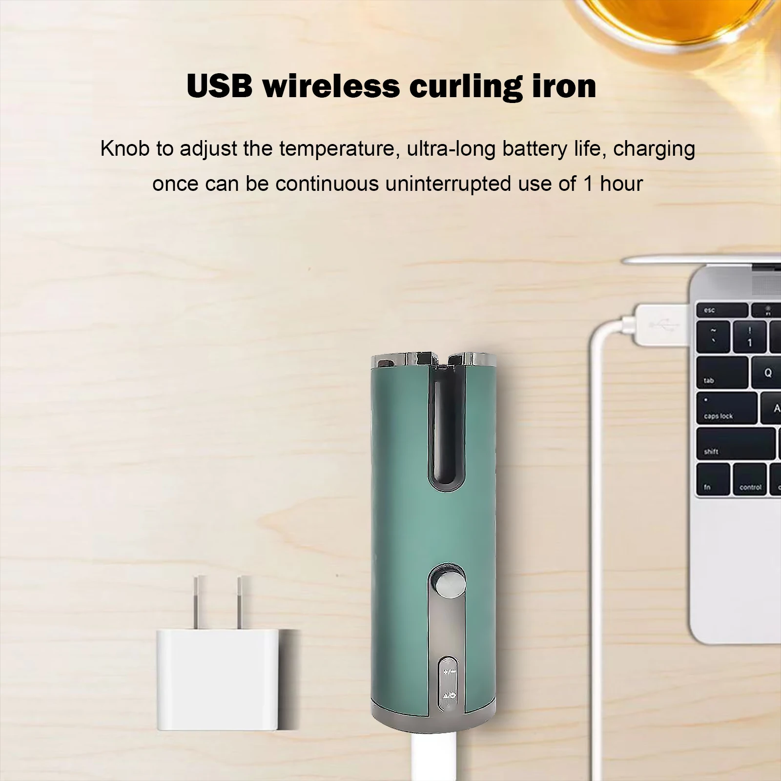 

Cordless Automatic Hair Curler Auto Curling Iron Wand USB Wireless Adjustable Temperature USB Curling Wand Hair Waves Tools