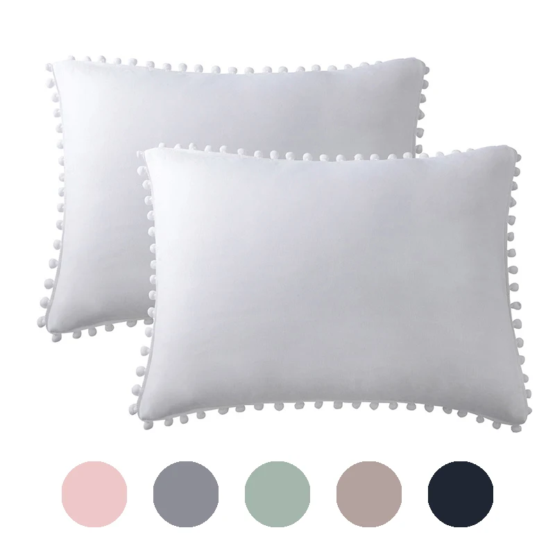 

2 шт. мыть тканевый мячик наволочка с кистями Топ Класс однотонные Цвет домашний текстиль Чехлы постельные принадлежности пару наволочка