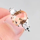 Кольцо женское из розового золота морганитное кольцо пробы, с фианитами, розовое золото свадебные ювелирные кристаллы пробы, Z3X618