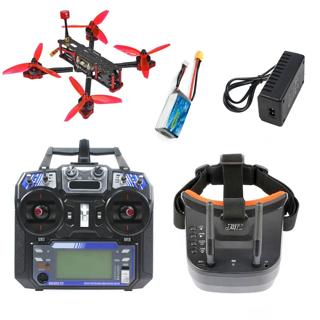 Three210 V2 F4 Foxeer Razer Micro RTF Flysky FS-i6 + FPV goggles + Battery