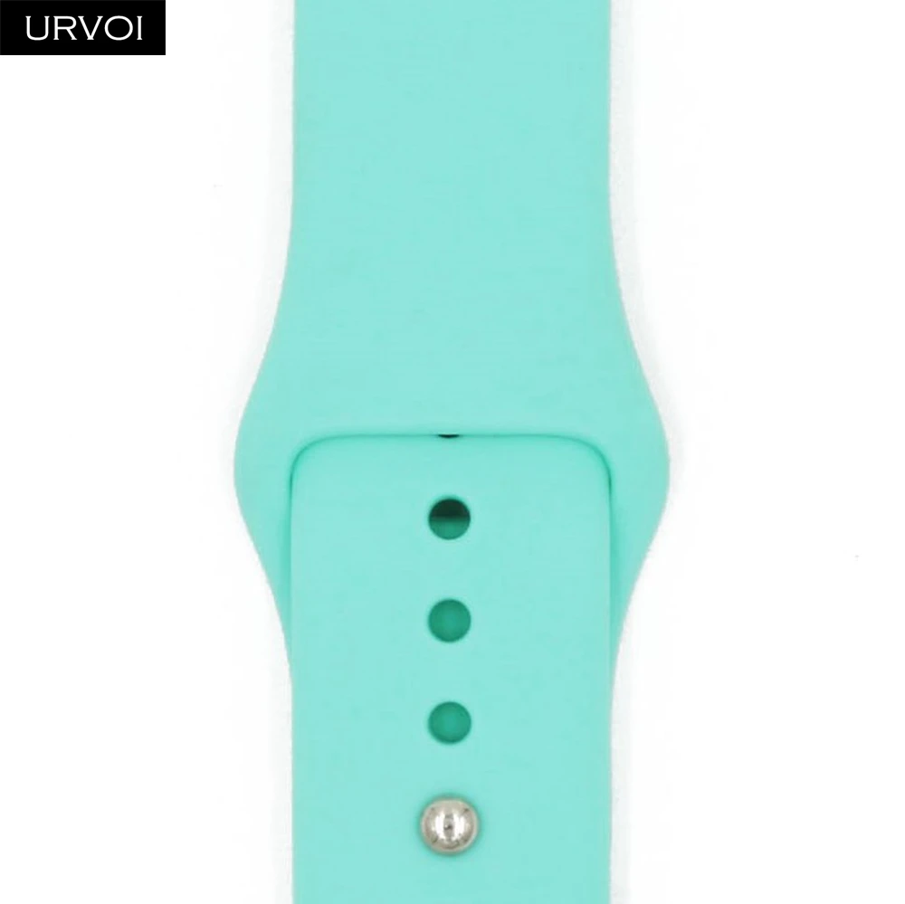 Marine green Спортивный ремешок URVOI для apple watch 5, 4, 3, 2, 1, силиконовый ремешок для iWatch 40 мм, 44 мм, застежка на булавке и застежке, новинка, сосновый зеленый - Цвет ремешка: Marine green