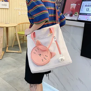 Japanese Harajuku Cute cat shoulder bag Girl messenger bag panelled Student schoolbag waterproof nylon Fashion Art Crossbody Bag Japanese Harajuku Cute cat shoulder bag Girl messenger bag panelled Student schoolbag waterproof nylon Fashion Art Crossbody Bag