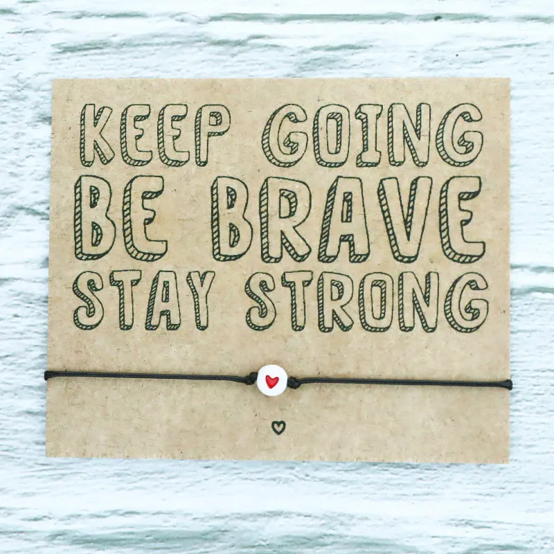 Браслет Keep Going Be Brave в виде красного сердца для мужчин и женщин | Украшения