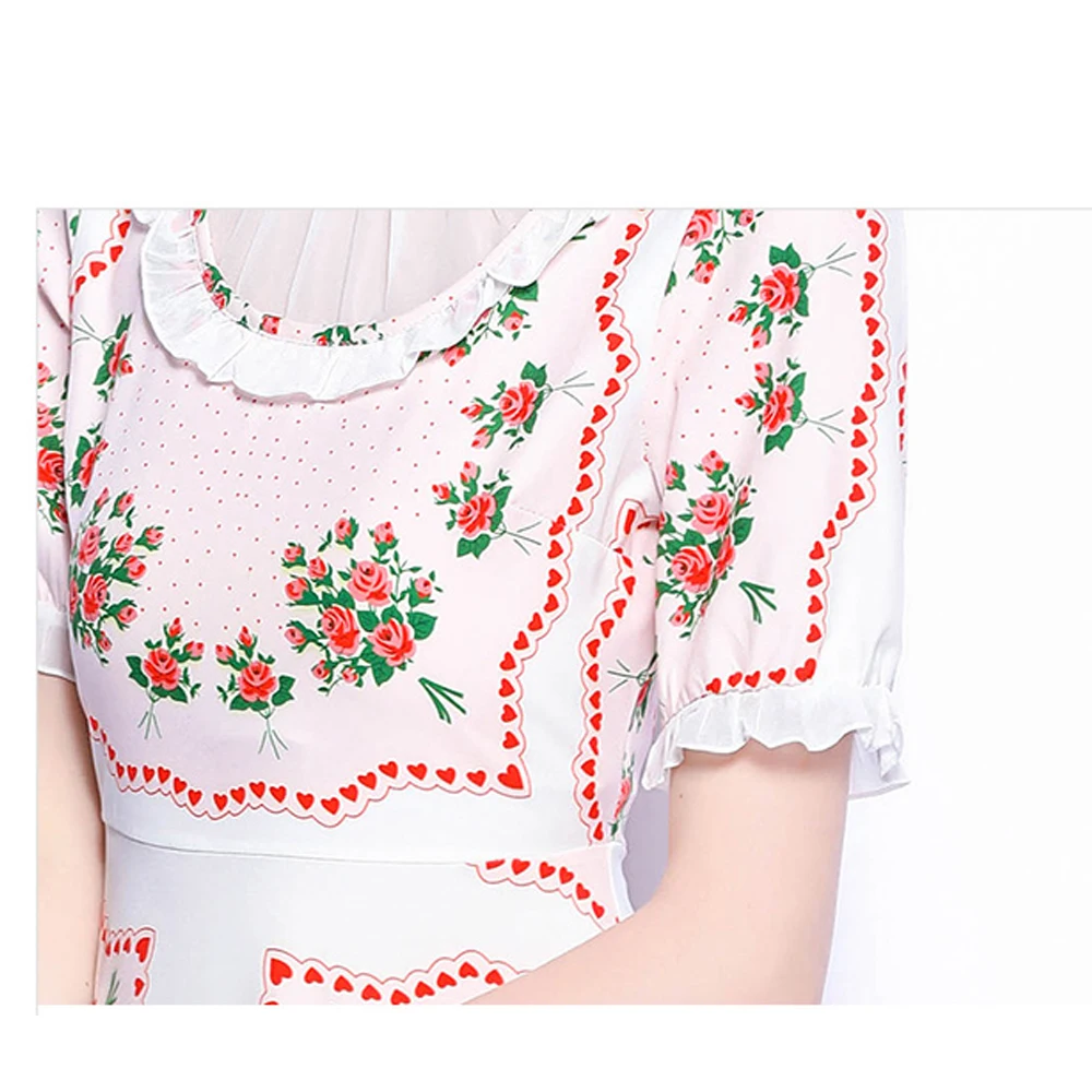 

Simgent Lace Up Dress Summer Women A Line One Neck Elegant Floral Print Midi Woman Dresses 2021 New Fashion Vestidos SG14203