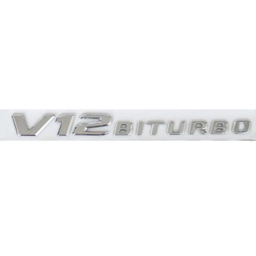 Хромированные плоские буквы V12 Значки Эмблемы BITURBO для Mercedes AMG|Эмблемы| |