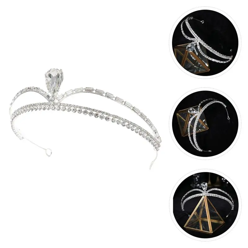 

1Pc Alloy Rhinestone Headband Gorgeous Wedding Crown Creative Hair Adornment