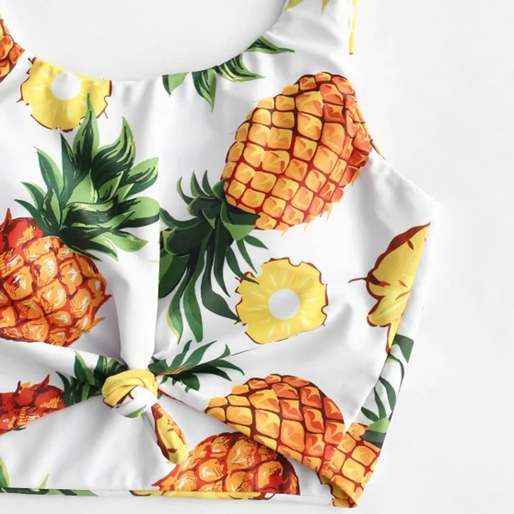 Новинка 2020 сексуальный комплект бикини с принтом Женский из двух частей оборками