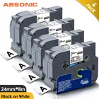 Защитная лента для SE5 Brother SE5, 24 мм, черно-белая, совместимая с Brother PT-P710BT, принтер Maker этикеток