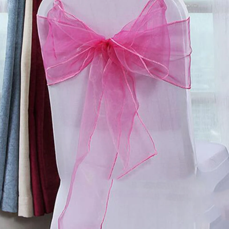 50 шт./лот Свадебные банкетные стулья пояса органза стул события Чехол для стула