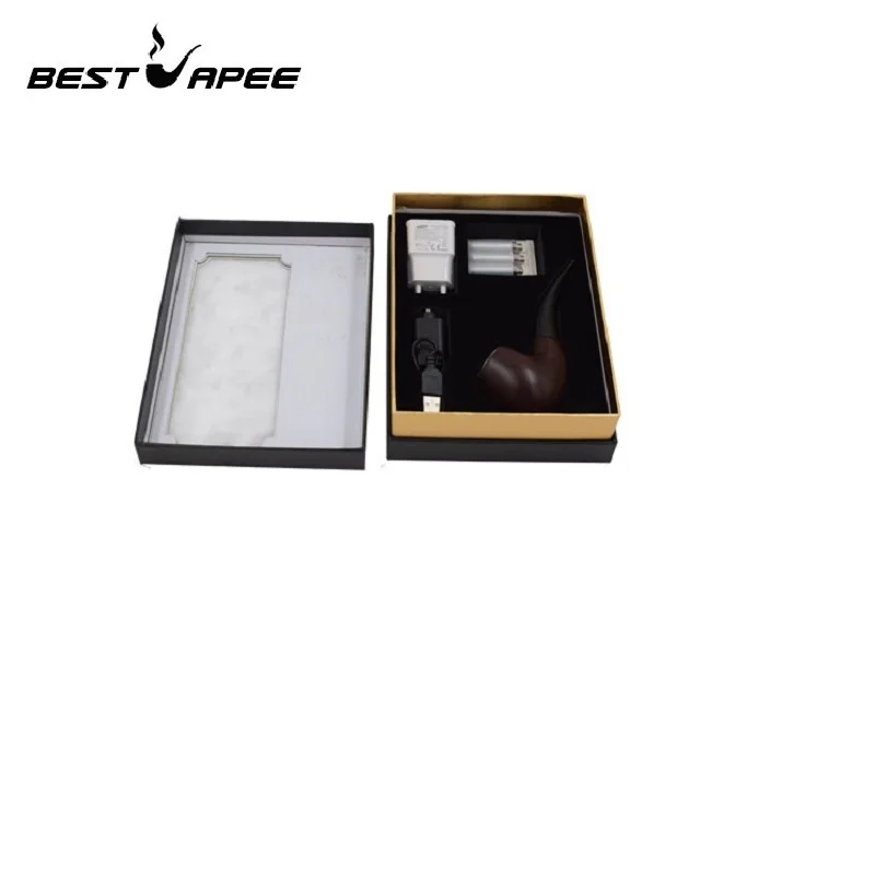 Электронная сигарета Mini E pipe 628 комплект с тремя картриджами деревянный цветной