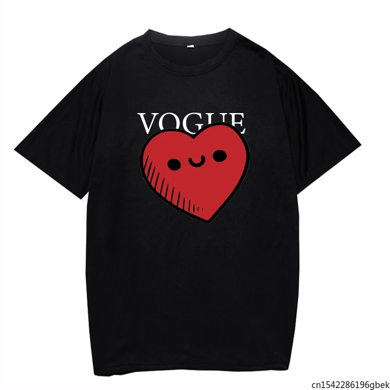 

Harajuku Female Tops Funny Love Heart Casual Women T-shirt Summer Short Sleeve Graphic Girl Sweet Black Clothing