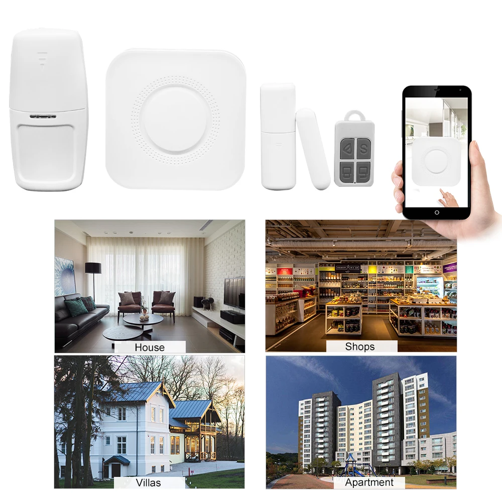 Wifi Alarm System Smart Home HostDetector APP/Voice Remote Control Burglar Security Compatibl with Alexa | Электроника