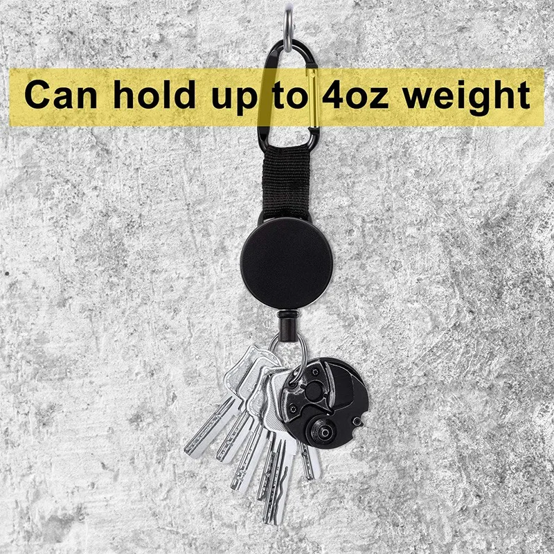 

5 Pack Retractable Keychain Badge Holder Reel with Belt Clip, Steel Wire Cord and D Shape Key Ring for Key Holder