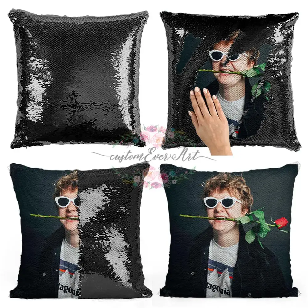 Льюис Капальди розовая Подушка с блестками наволочка двухцветная подарок для