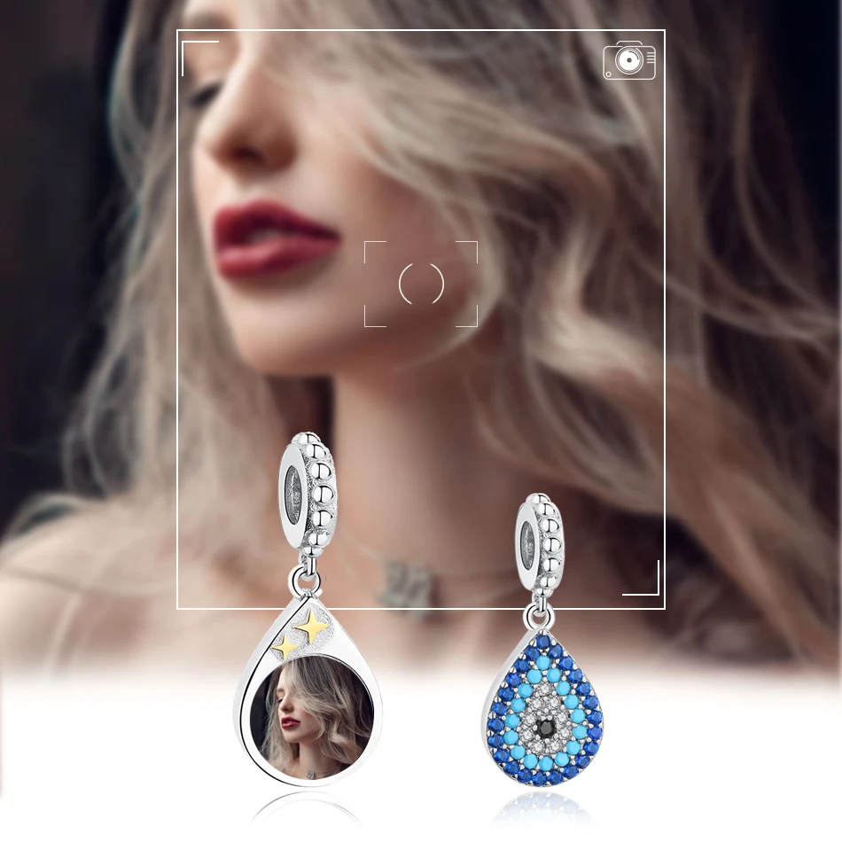 Подвеска Lucky Eye амулеты Синий CZ Кристалл на заказ фото бусы подходит для браслета