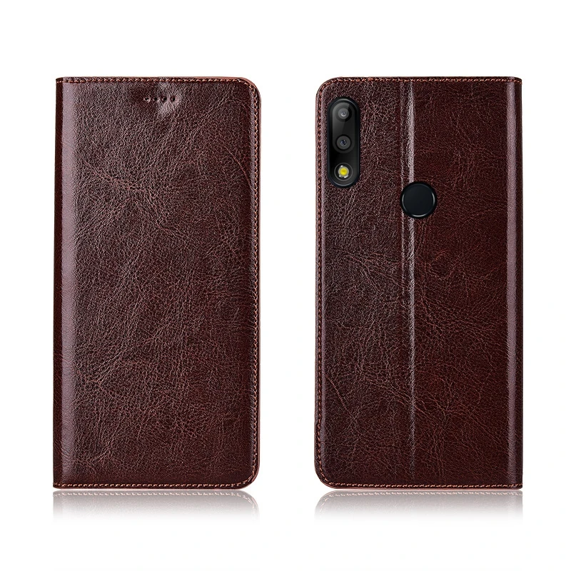 Магнитный чехол для телефона из натуральной кожи Asus ZenFone Max Pro M2 ZB631KL/Zenfone M1 ZB602KL