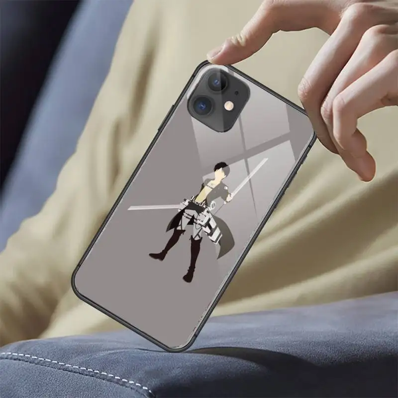 

Attack on Titan Anime Phone Case Tempered glass For iphone 5C 6 6S 7 8 plus X XS XR 11 PRO MAX