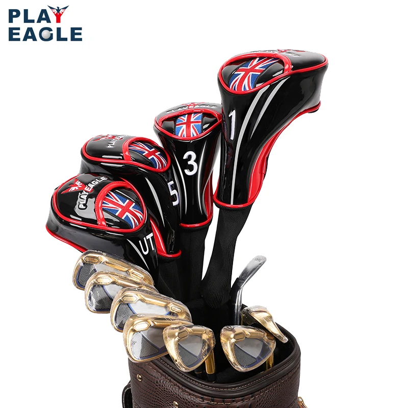 Плетеная 4 шт./компл. гольф деревянный оголовок крышка из искусственной кожи